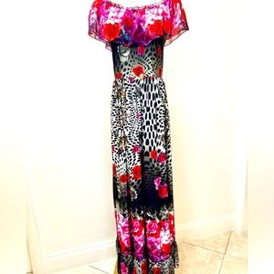 Roberto Cavalli | Empire waist off the shoulder dress | Fits Size Medium